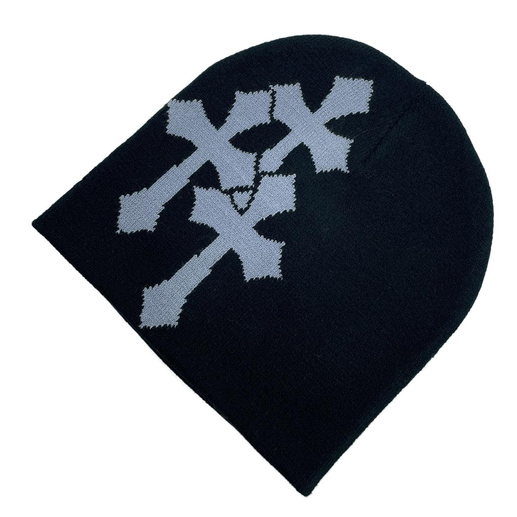 Fashion Cross Beanie Hat for Women Men Comfortable Knitted Hat Pullover Cap Winter Autumn Skull Cap Adult Y2K Headdress
