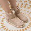 Winter new snow boots velvet thickened medium tube short boots student flat-bottomed short tube thick-soled cotton shoes