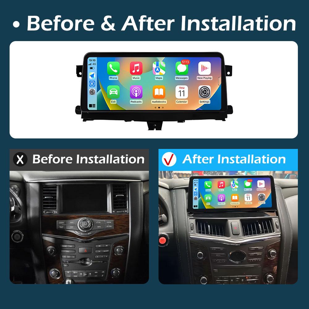 For Nissan Patrol 2012 2013 2014 2015 2016 - 2020 DSP Stereo Android Intelligent System GPS Navigation 12.3 Inch Screen No 2 Din