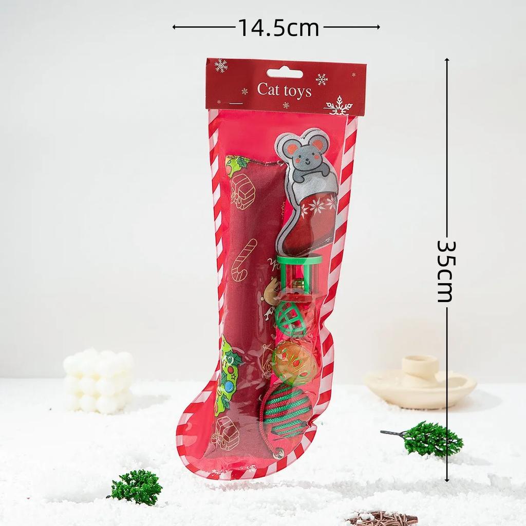 Christmas Cat Toy Sets Pet New Year Gifts Cat Hunting Play Games Toys for Cats Interactive Cat Toys Christmas Accessories