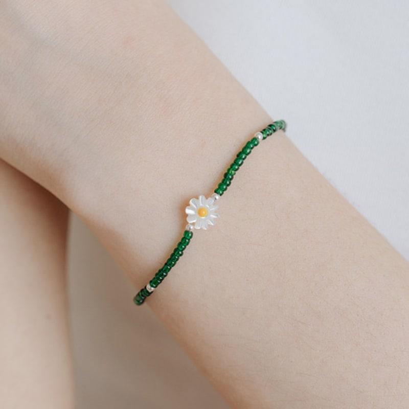 

SCALETTO [Silver925] WIL304 Daisy Green Beads Bracelets silver