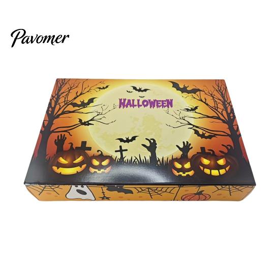 Halloween Party Table Decorations 3D Printed Figures with Gift Box, Small Flexible Fidget Toys Set, Pumpkin Bucket Stuffers Cute Grim Reaper,
