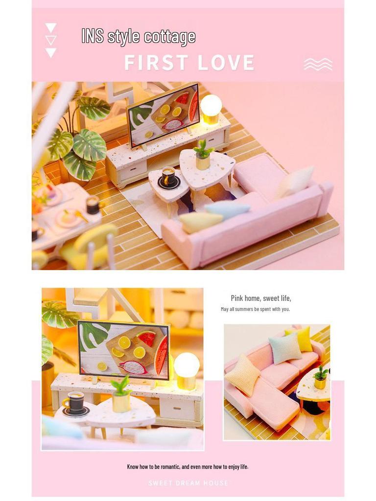 Handmade DIY Mini Cabin Puzzle Dollhouse - Educational Birthday Gift Toy