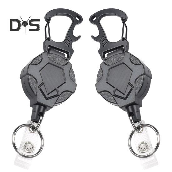 

Сверхпрочный выдвижной брелок с магнитной застежкой, тактический держатель для бейджа, карабин, пряжка с легким вытягиванием 2pcs