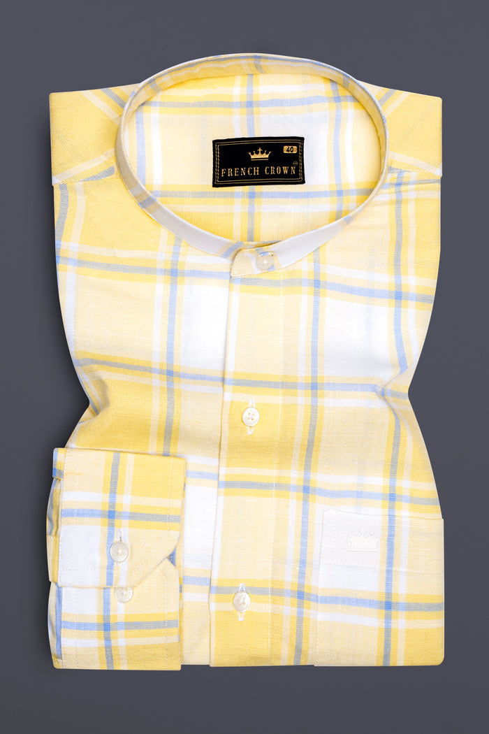 Рубашка Sandwisp Желтая в Клетку из Премиального Тенсела 44
