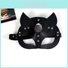 Maschera da Ragazza Gatto Per Festa in Costume Con Materiale in Pelle Accessori Cosplay di Halloween Per Adulti