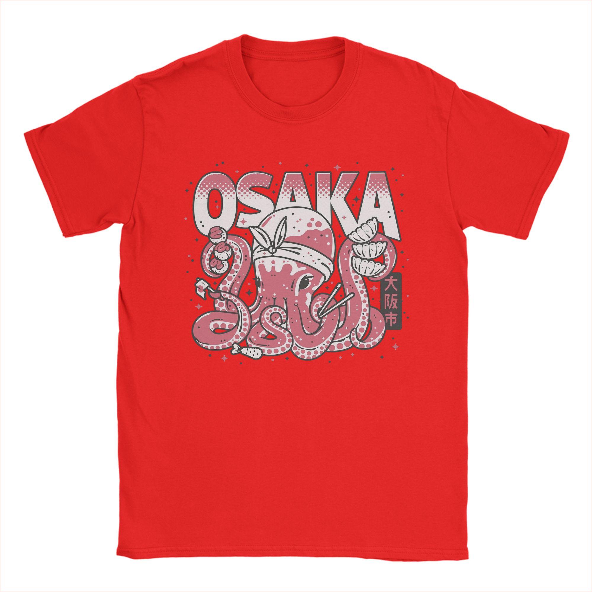 

Vintage Osaka Dotonbori Drunken Octopus TShirt Men O Neck Pure Cotton T Shirt Short Sleeve Tee Shirt Plus Size Clothing S