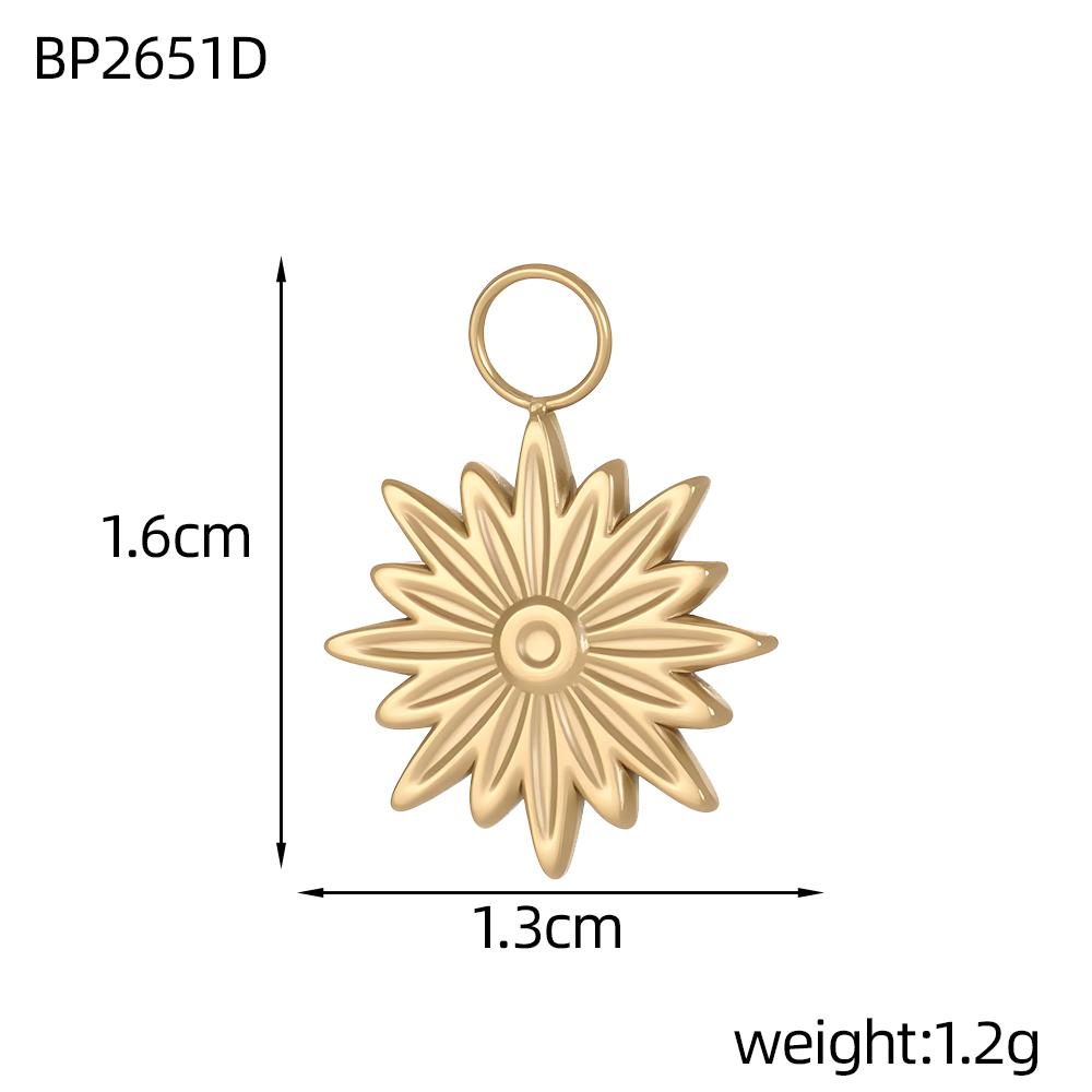 CARLIDANA New Gold Plated Charm Stainless Steel DIY Jewelry Pendant Multicolor Zircon Heart Butterfly Sun Flower Bowknot