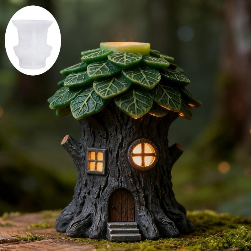 Miniature Treehouse Silicone Candle Molds Multipurpose Silicone Mould Heat Resistant For Handmade Candle Soap Making