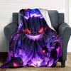 Spooky Purple Gengar Portrait  Flannel Blanket Super Soft Warm Cozy Blanket for Sofa Bed Office Travel All‑Season Home Decor Gift