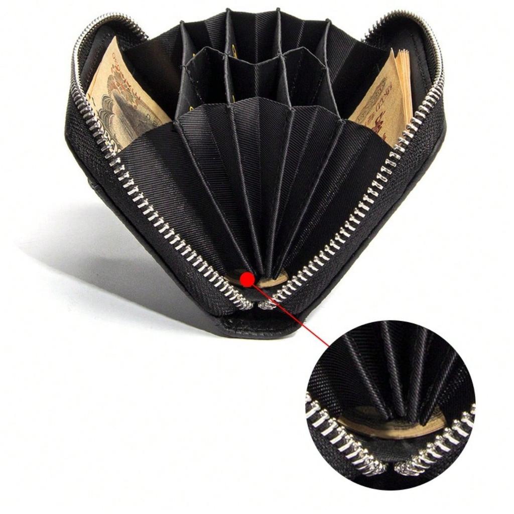 Leather Women's Wallet Short FRID Anti Demagnetization Wire Grid Coin Wallet Men's Card Bag