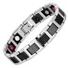 Geometric I-Beam Design Magnetic Therapy Bracelet Men Titanium Steel Adjustable Health Wristband Black Gold