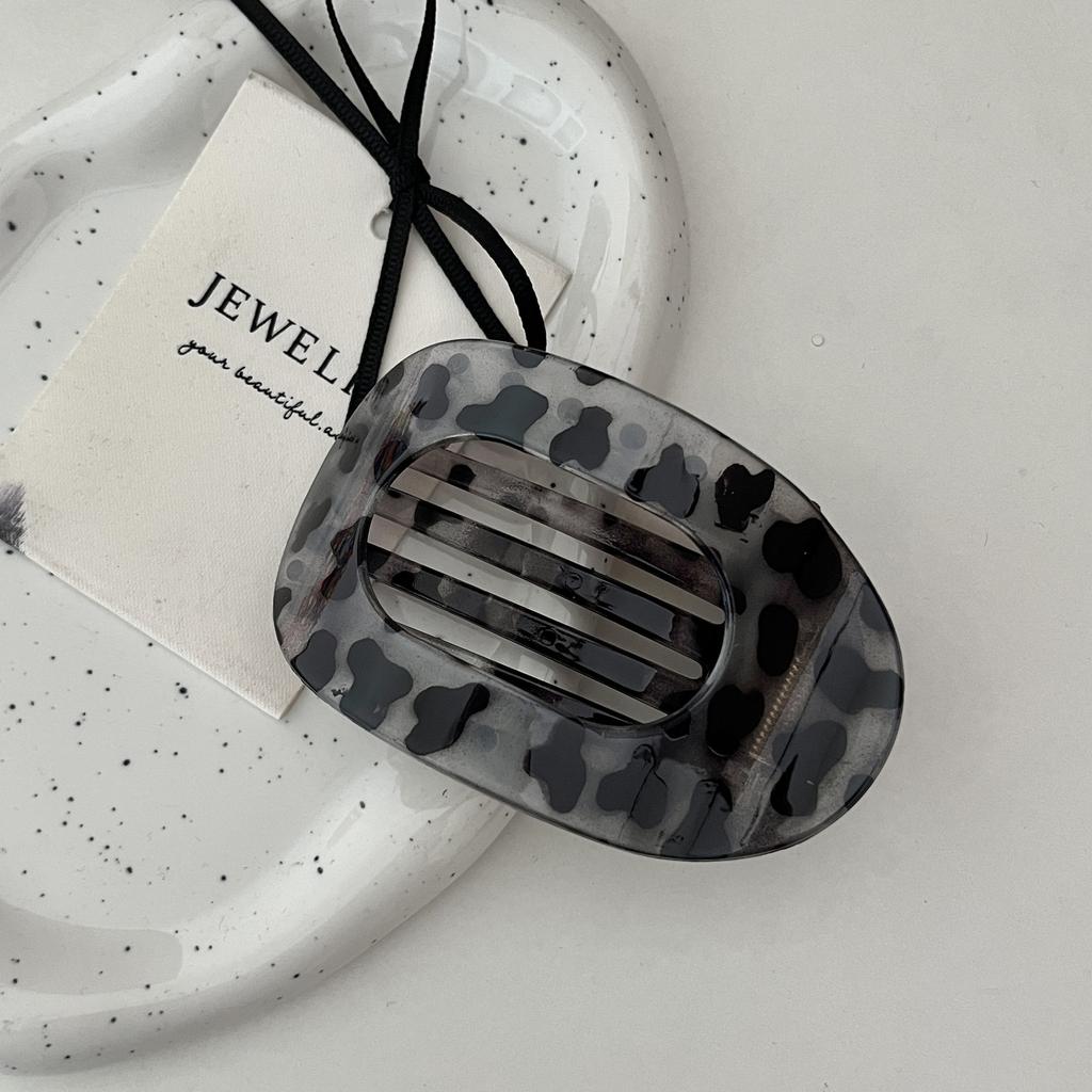 Elegant Arc Hair Clip Women Round Flat Ponytail Holder Hairclaw Chic Leopard Hair Clip Print Dot HairAccessories HairPins