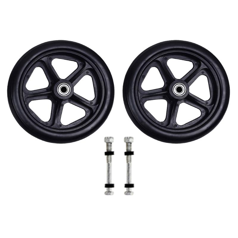 2Pcs 6/7/8inch Heavy Duty Wheelchair Front Caster Wheels Smooth Flexible Solid Tire Wheel Wheelchair Replacement DropShipping