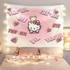 1pc Cartoon HelloKitty Wallpaper Ins Cute Background Cloth Room Background Wall Wallpaper Bedroom Living Room Wall Tapestry