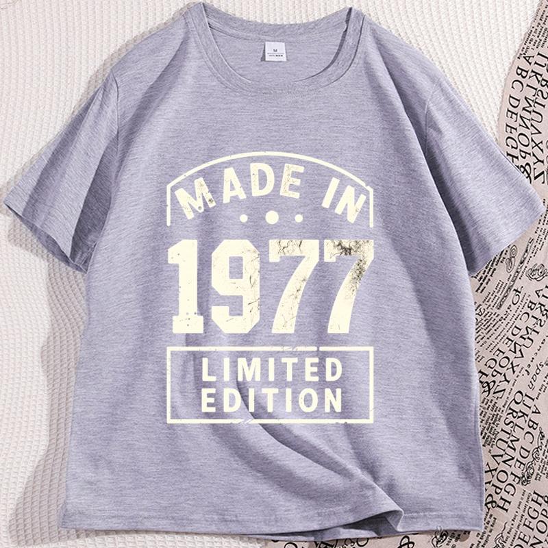 Mens Retro 1977 Limited Edition TShirt Regular Round Neck Design Clothes Comfortable Cotton Short Sleeve T Shirt Y2k Clothes