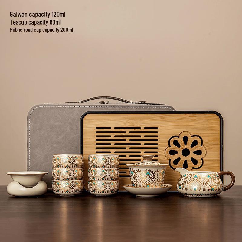 Dunhuang Ru Kiln Portable Tea Set