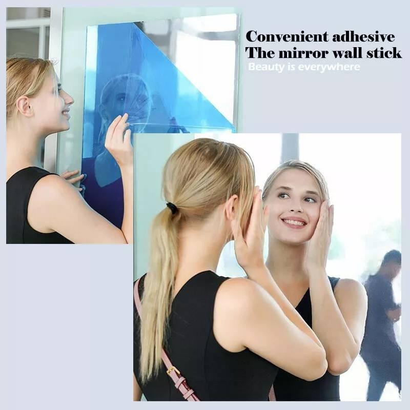 Mirror Adhesive Self Sticker Wall Attached Length Floor Trim Reflective Film