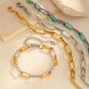 Colorful And Shiny Metal Paperclip Bracelet, Handmade Stainless Steel Chain Bracelet, A Fashionable Jewelry Gift.