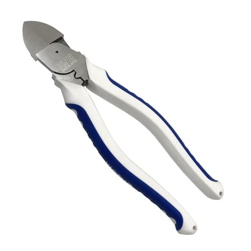 Victor Eccentric VA Wire Nippers, Thin Blade (with Elastomer Cover) 372HG-175, Utilizing the Eccentric Lever Principle and Mirror-Finished Blades for