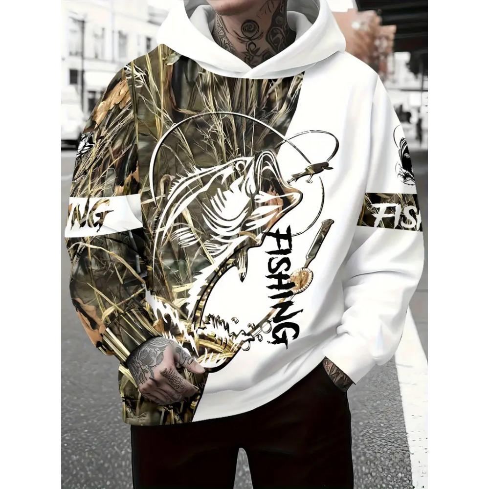 Camouflage Fishing 3D Print Hoodie Men Women Fashion Casual Hoodies Sweatshirt Outdoor Sports Tracksuits Pullover Men's Clothing
