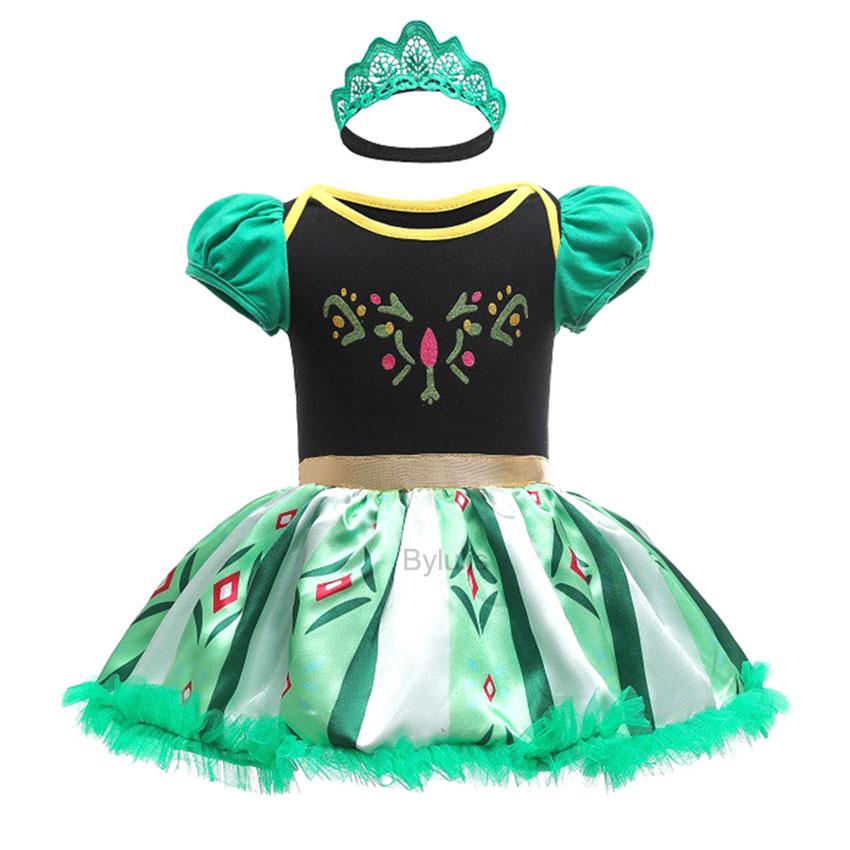 Fantasia Romper Anna Sofia Tutu Dress Headband Princess Aurora Alice Clothes Dress Halloween Party Costumes Outfit