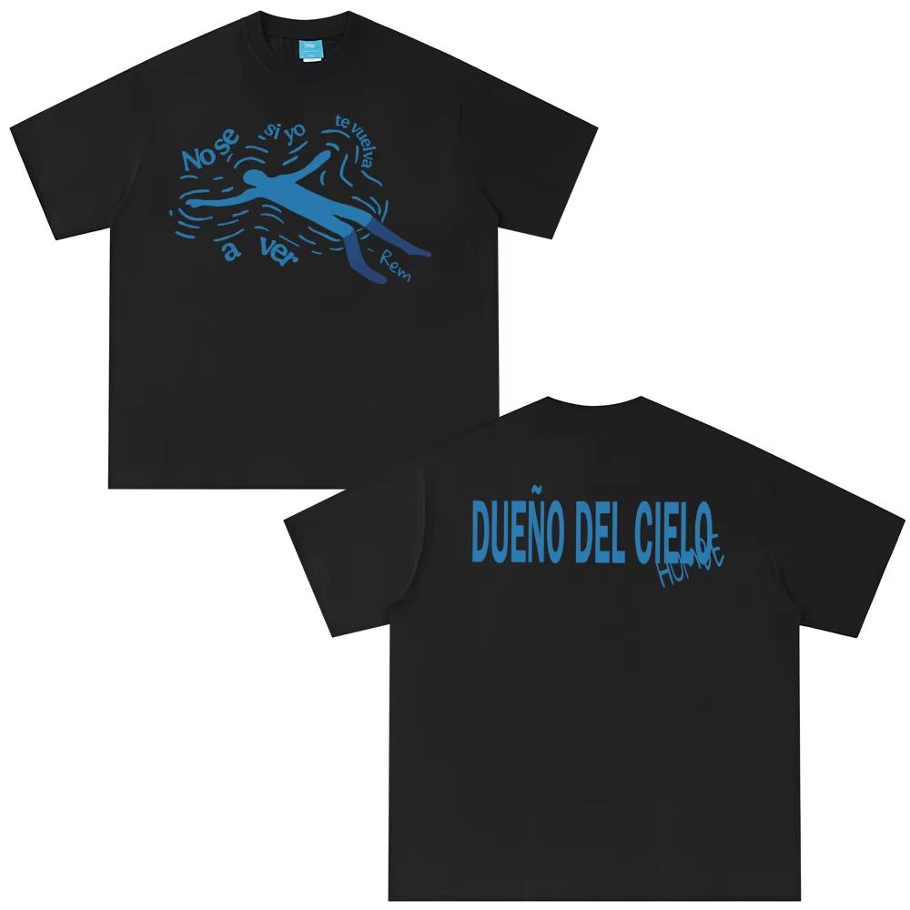 Dueno Del Cielo World Tour 2026 Merch Singer Humbe Tshirts Men Women Casual  T Shirt Vintage Fashion Pure Cotton Tshirts Y2k