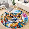 1pc Owl Flowers Office Round Area Rug, Indoor Mat Suitable ForOffice, Under Office Chairs Bedroom Living Room Home Decor, Room Deco,  n70