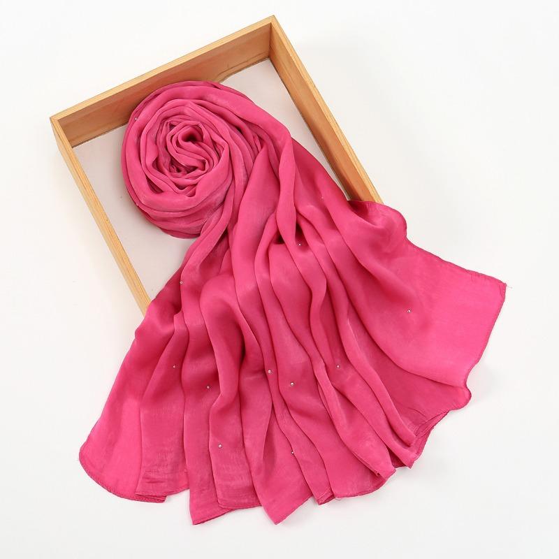 Hot-selling New Mulberry Silk Colored Diamond Versatile Women's Scarf Fashionable Long Thin Breathable Bag Head Long Scarf