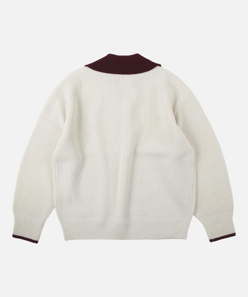 FRIZMWORKS Contrast Collar Half Zip Knit _ Cream