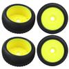 4pcs RC Car Tires Yellow Wheel Frame Rubber Tires Accessory Upgrade Parts for 1 8 RC Car Model