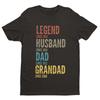 Personalised Grandad, Dad, Husband, Legend T-Shirt – Customisable Gift