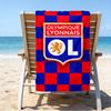 Olympique Football Crest Beach Towel - Soft, Absorbent Microfiber, Lightweight, Ideal for The Beach, Parties, Travel, Camping fan gifts
