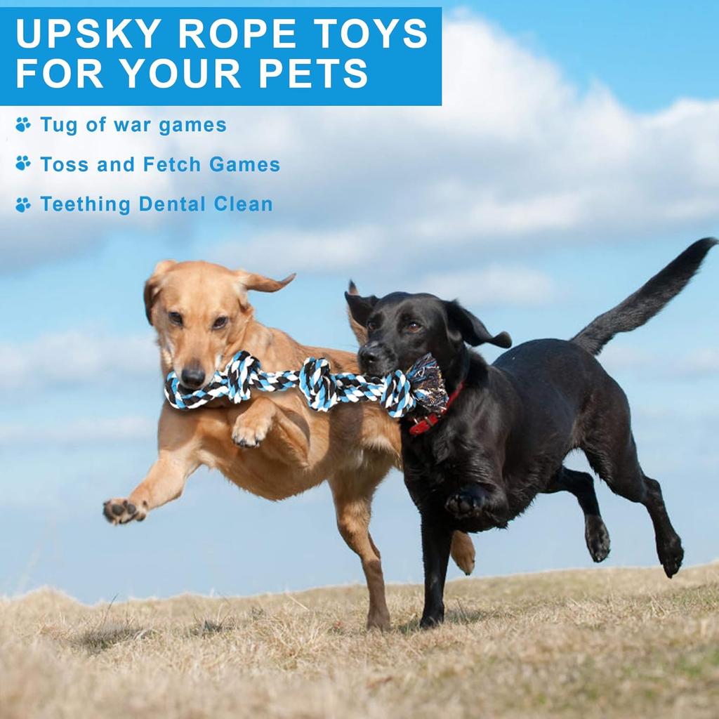 UPSKY Dog Rope Toys 2 Nearly Indestructible Pet Toys for Medium To Large Breed, Dental Cleaning Chew Toys, Dogs Tug Toy for Boredom, Teething for