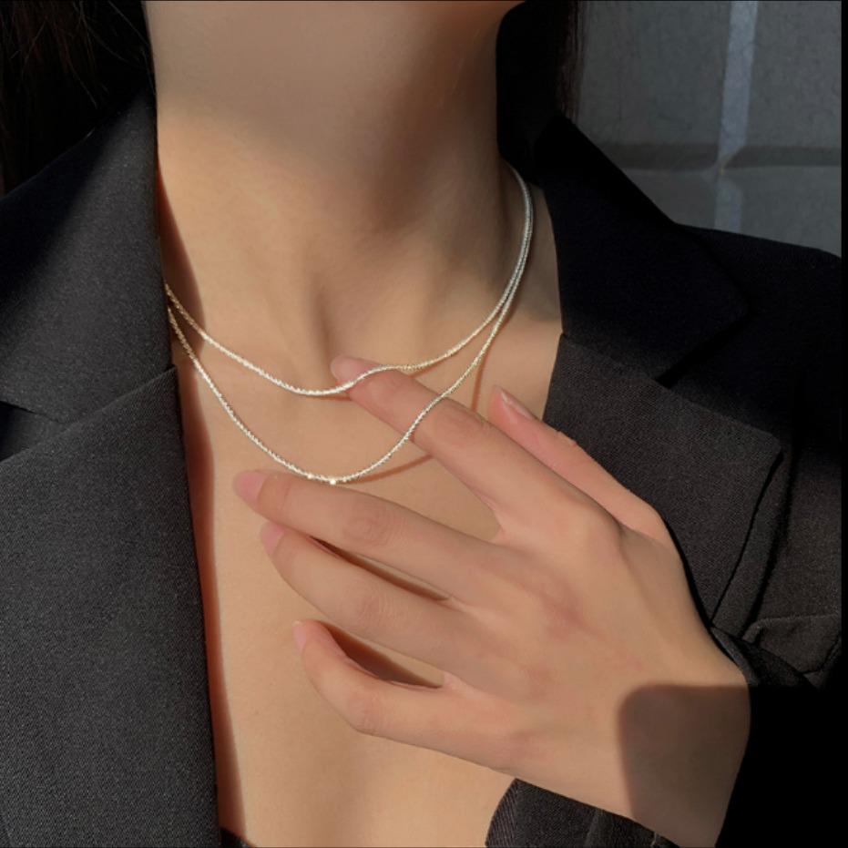

Super Fairy Sparkling Clavicle Chain Women s Simple Nude Necklace 40cm Chain