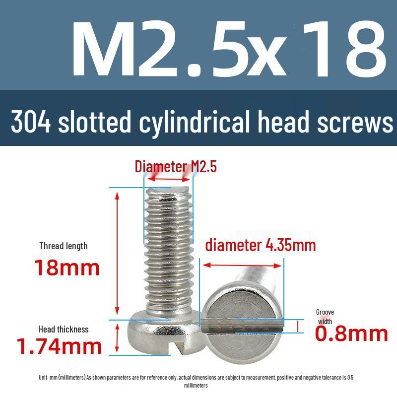 Yigu 304 Stainless Steel Slotted Pan Head Screws M1.6-M10