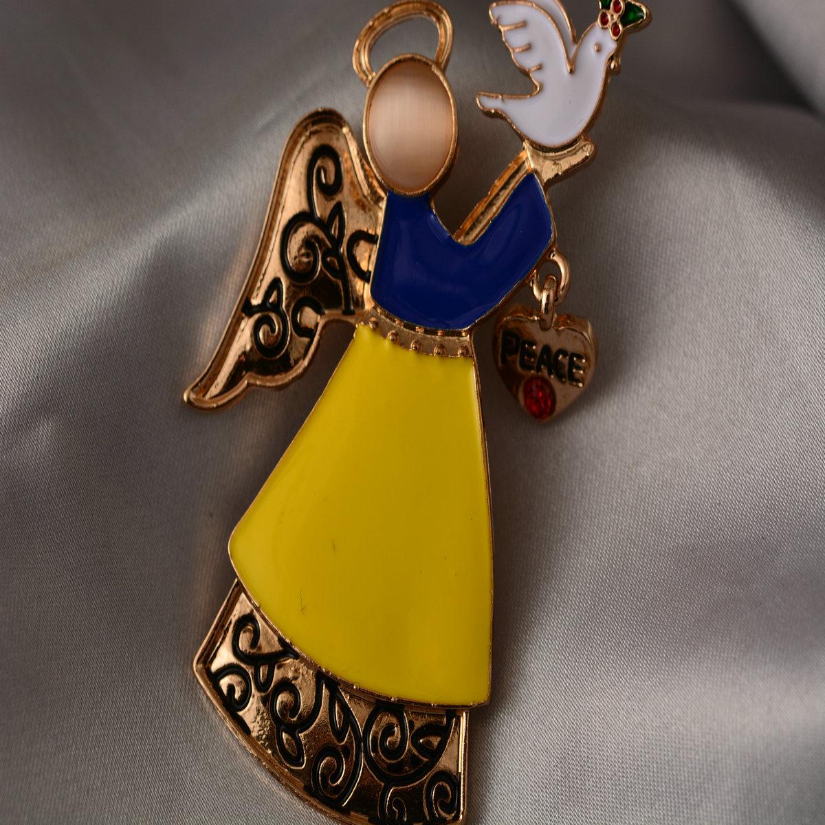 

Милая брошь Ins Wind with Wings Angel Holding Bird Personality жёлтый