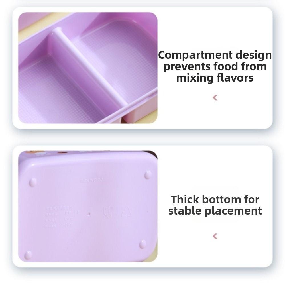 Plastic Food Storage Box Double Layered Food Containers Cute Portable Lunch Box  Office