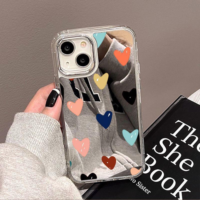 Color love mirror for iPhone17promax mobile phone case 16 Apple 15 all-inclusive 11 Japan and Korea 14/13