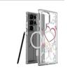 Heart-Shaped Magnetic Music Case for iPhone 14-17 Pro Max - Transparent & Full Coverage.