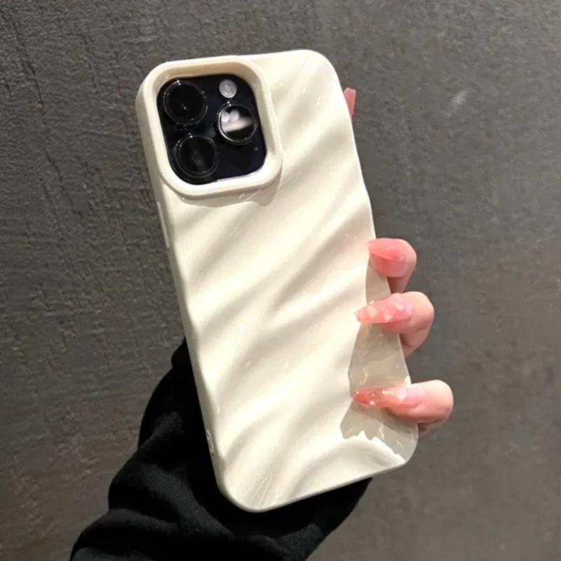 Soft Candy Wavy Pattern Phone Case For iPhone 17 16 11 12 13 14 15 Pro Max Xs Max XR 7 8 Plus 17air Shockproof Bumper Cover