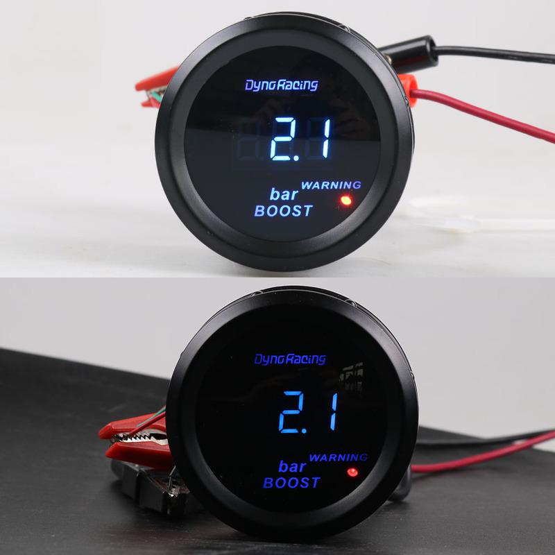 Dynoracing 2inch 52mm Car Boost turbo gauge BAR Type Blue Digital Led Turbo Boost Meter sensor