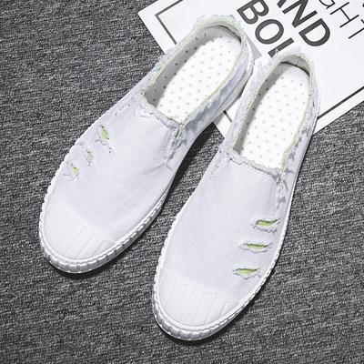2024 Sommer Neue Atmungsaktive Faule Mann Ein Schritt Hausschuhe Japanischen Low Top Mode herren Bord Schuhe Halb Anhänger Leinwand Schuhe