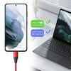 Chargeur Rapide USB-C 25W - iPhone - Câble Nylon 1M - Compatible iPhone 17/16/15- Rouge/Noir