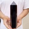 8-15 Cm Natural Obsidian Single Pointed Hexagonal Prism Crystal Point Wand Tower Pillar Home Decoration Gift Stones Ornament