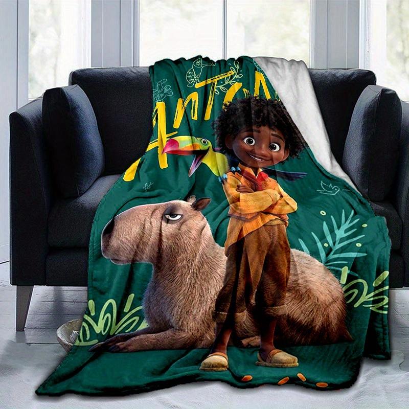1pc, Antonio Inspired Toucan & Capybara Blanket Perfect for Home Decor, Couch Blanket, Travel Gift, Outdoor Blanket, Camping