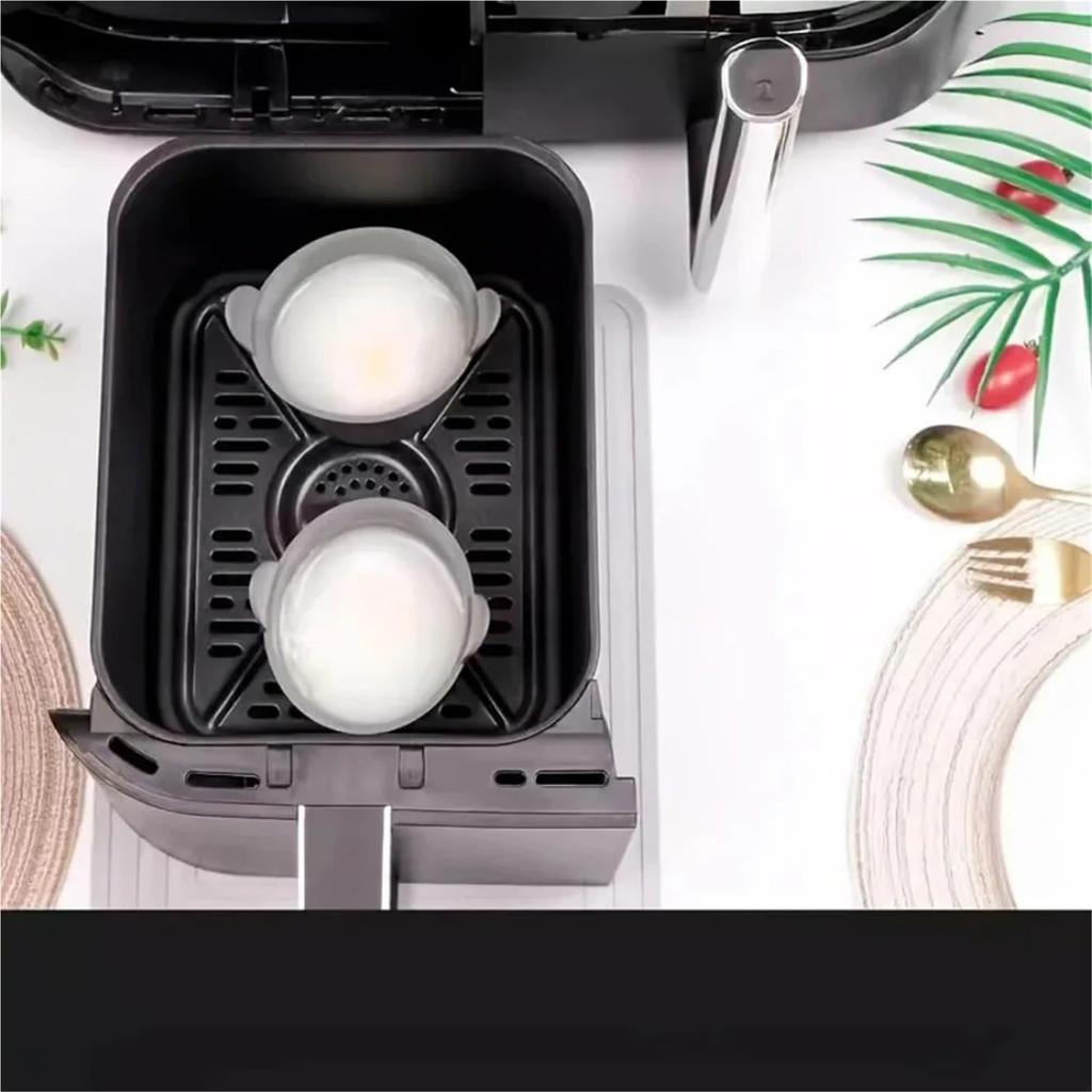 4 szt. Silikonowe foremki do pieczenia do frytkownicy powietrznej, forma do gotowania jajek, wielofunkcyjne narzędzie do gotowania na parze, do muffinów, ciast, ciasta