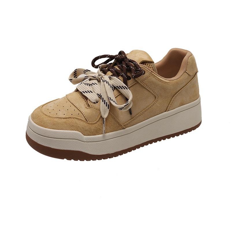 Cowhide version of little white shoes women's spring new thick-soled versatile casual board shoes lightweight sports shoes student