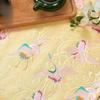 100x75cm Chinese Style Handmade Silk Satin Fabric Cheongsam Stage Embroidered Tissue Paper Crane Pattern Dress Material