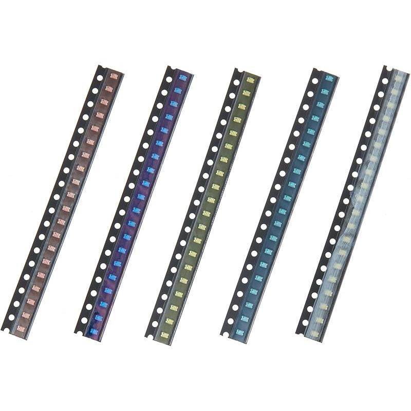 100pcs 5 Types Colors 5050 Red Yellow Blue Green White SMD LED Diode Lights Chips Kits (Surface Mount) 20mA High Intensity Lighting Components Light